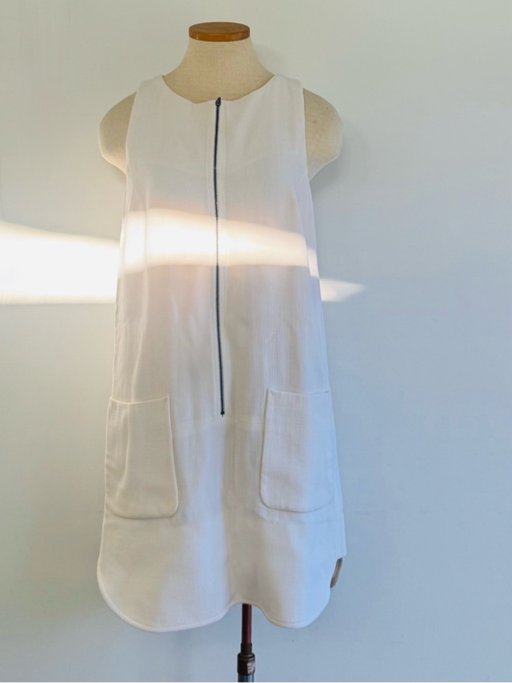 ZARA Woman Cream Zip-Front Dress